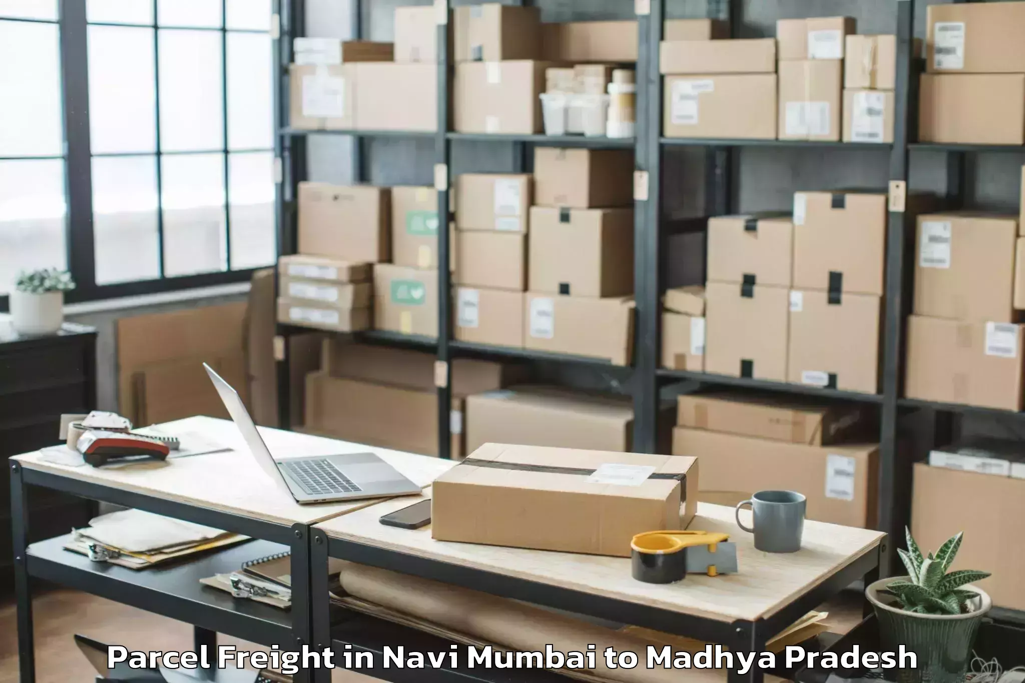 Top Navi Mumbai to Shujalpur Parcel Freight Available